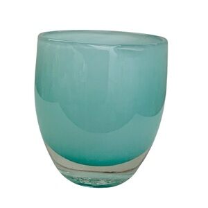 Glassybaby Aqua Blue Votive Glass Candle Holder